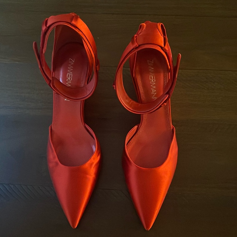 Zimmermann Red Satin Pumps. Size 37.